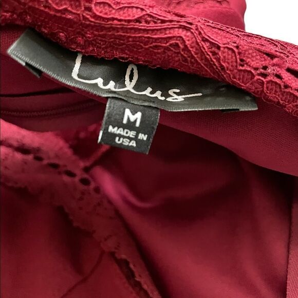 LULU'S Burgundy Red Halter Top Skater Dress Size Medium - Picture 9 of 10